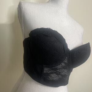 Youmita Women Corset Push Up Bra Bustier Cami Top Black Lace Strapless Size 38C